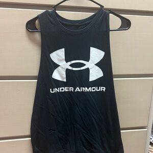 Under Armour Black Sleeveless Top with White Logo